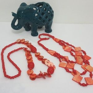 2 Dark Orange Necklaces